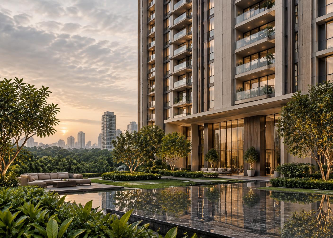 Indicative architecture and landscaped residential setting