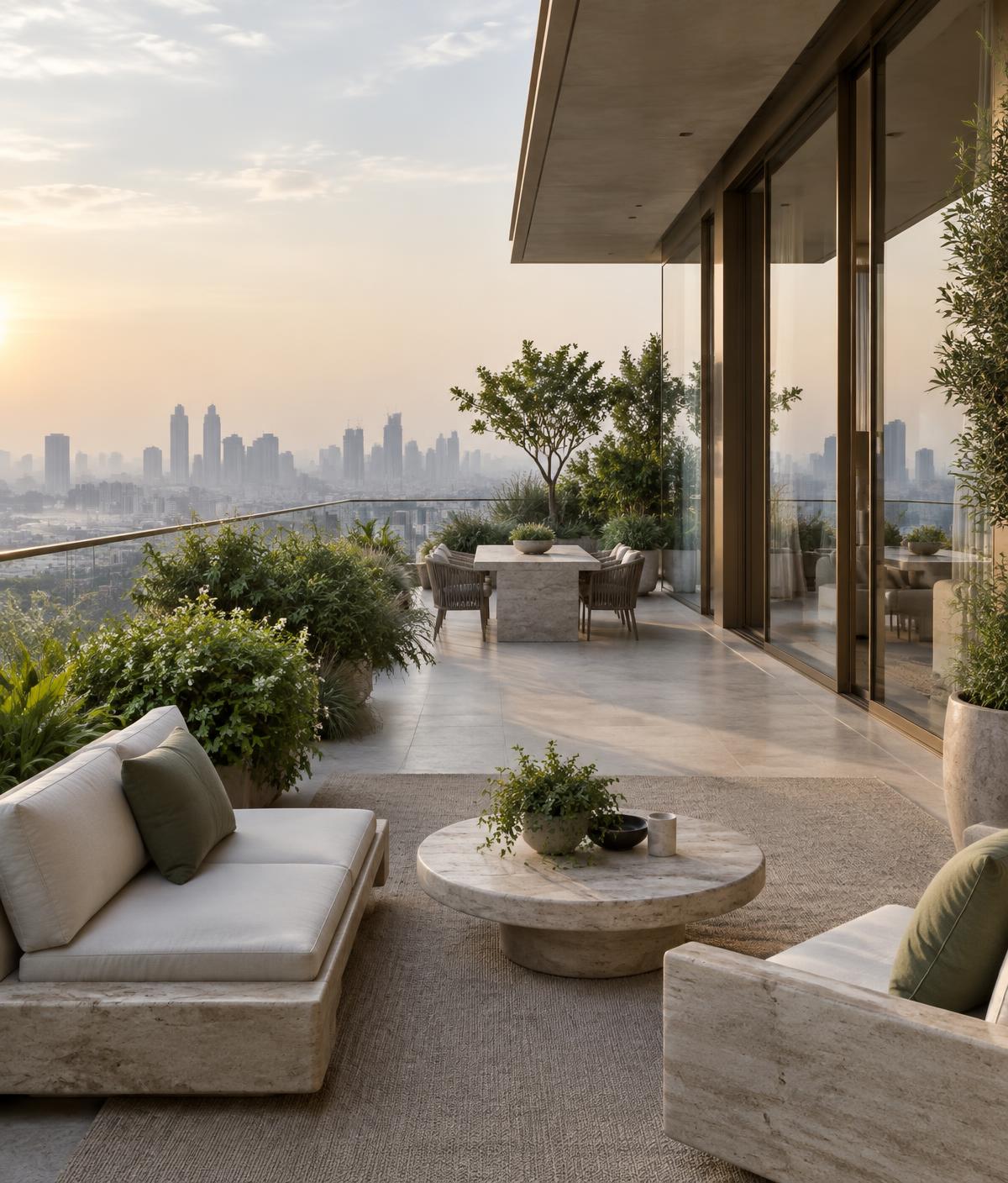 Indicative open-air residence terrace